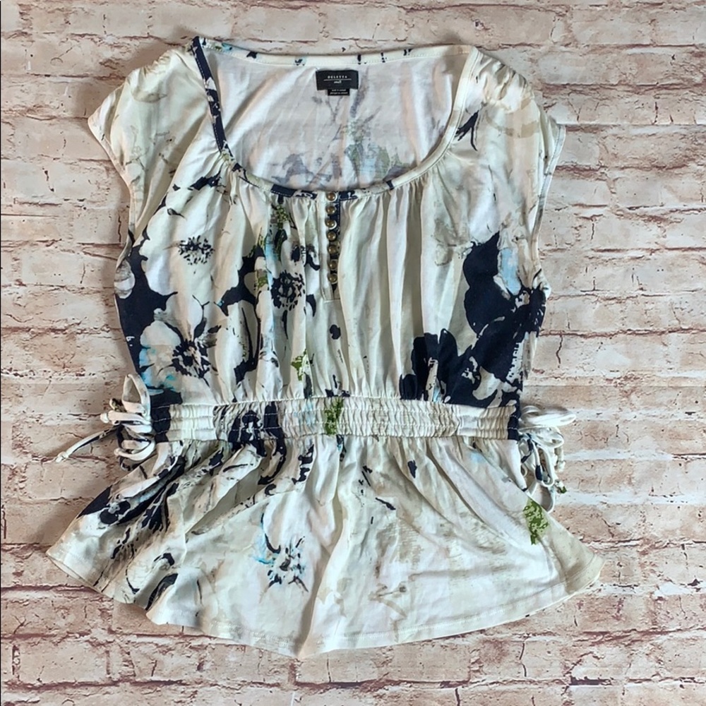 Anthropologie Deletta Rosa Rugosa Floral Blouse